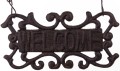 Poidełko, Poidło dla ptaków żeliwne, brązowe dekoracyjne z tabliczką WELCOME