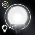 Lampki solarne do ogrodu Ilumen LS‑102 – 4 sztuki – kula dekoracyjna z czarnym trzonkiem – automatyczne podświetlenie nocne