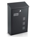 Skrzynka na listy 39x25,5x12 cm czarna HM-864