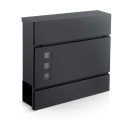 Skrzynka na listy z gazetnikiem HM-863 37x37x10,5 cm antracyt HM-863