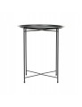 Stolik kawowy TAVO czarny 46x52 cm – nowoczesny metalowy stolik do salonu, balkonu i tarasu