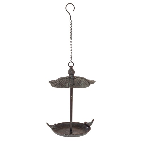 Poidełko karmnik dla ptaków metalowy 66×23×23 cm brązowy