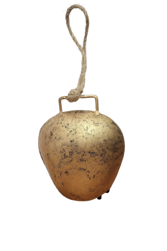 Metalowy dzwonek dekoracyjny 15 × 12 cm – vintage z charakterem