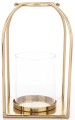 Lampion dekoracyjny metalowo-szklany 34×15,5×15,5 cm – złota elegancja w nowoczesnej formie