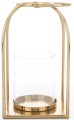 Lampion dekoracyjny metalowo-szklany 34×15,5×15,5 cm – złota elegancja w nowoczesnej formie