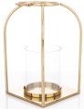 Lampion dekoracyjny metalowo-szklany 34×15,5×15,5 cm – złota elegancja w nowoczesnej formie