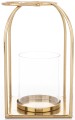 Lampion dekoracyjny metalowo-szklany 34×15,5×15,5 cm – złota elegancja w nowoczesnej formie
