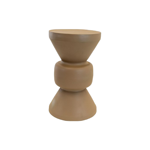 Stolik boczny LOUIS steel taupe Ø30,5x50,5 cm – wysoki stolik dekoracyjny o rzeźbiarskiej formie