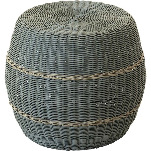 Puf ogrodowy, podnóżek, stolik, kosz - Lesli Living Laos Ø46 × 40 cm – technorattan, zielony