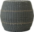 Puf ogrodowy, podnóżek, stolik, kosz - Lesli Living Laos Ø46 × 40 cm – technorattan, zielony