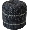 Puf ogrodowy, podnóżek, stolik, kosz - Lesli Living Saigon  Ø40 × 40 cm – technorattan, czarny