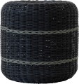 Puf ogrodowy, podnóżek, stolik, kosz - Lesli Living Saigon  Ø40 × 40 cm – technorattan, czarny