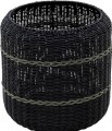 Puf ogrodowy, podnóżek, stolik, kosz - Lesli Living Saigon  Ø40 × 40 cm – technorattan, czarny