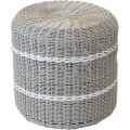 Puf ogrodowy, podnóżek, stolik, kosz - Lesli Living Sigon  Ø40 × 40 cm – technorattan, grey