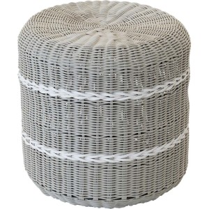 Puf ogrodowy, podnóżek, stolik, kosz - Lesli Living Sigon  Ø40 × 40 cm – technorattan, grey