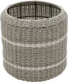 Puf ogrodowy, podnóżek, stolik, kosz - Lesli Living Sigon  Ø40 × 40 cm – technorattan, grey