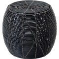 Puf ogrodowy, podnóżek, stolik, kosz - Lesli Living BIRMA  Ø46 × 40 cm – technorattan, czarny