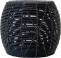 Puf ogrodowy, podnóżek, stolik, kosz - Lesli Living BIRMA  Ø46 × 40 cm – technorattan, czarny