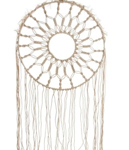 Makrama dekoracyjna boho okrągła kremowa 50 cm